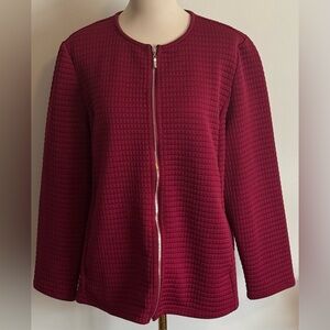 Chico's Deep Red Textured Blazer